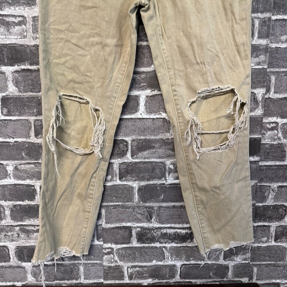 Bridge by Gly mom jeans red clay tan distressed raw hem - Picture 6 of 10